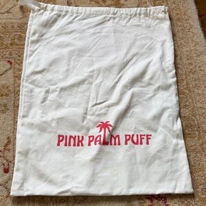 Pink palm puff dust bag